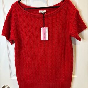 ANDREE BY UNIT Red Cable Knit Sweater